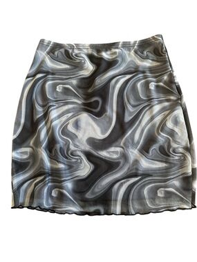 Women's Gray Marble Print Mini Skirt size small